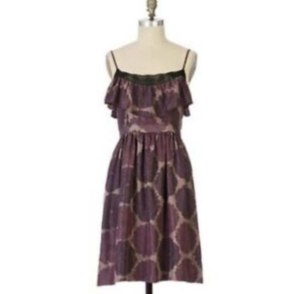 Anthropologie Lil Come What May Silk Purple Dress 2